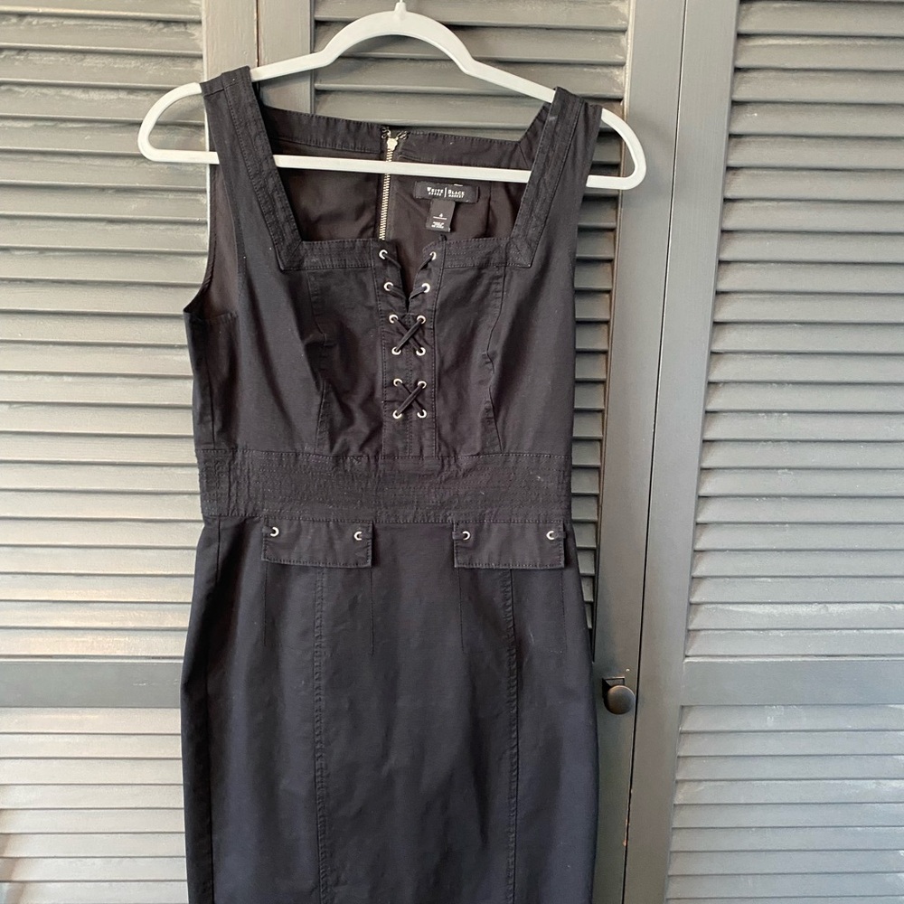 White House Black Market Black Sheath Midi Dress - Picture 2 of 9